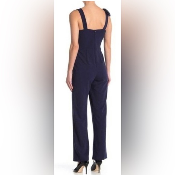 NWT Marina Sleeveless Navy Jumpsuit W Decorative Shoulder Bow Style# 262979 - Picture 5 of 8